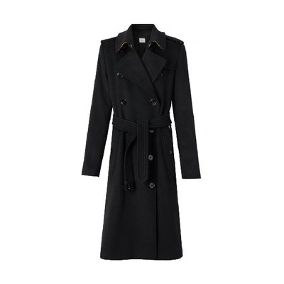 Shop Burberry Kensington Cashmere Coat In Black