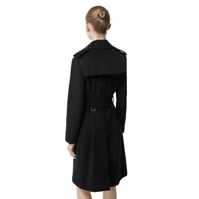 Shop Burberry Kensington Cashmere Coat In Black