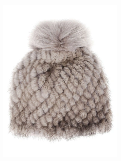 Shop Max Mara Delia Mink-fur Hat In Grey