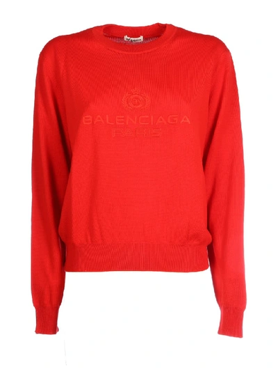 Shop Balenciaga Wool Sweater In Red
