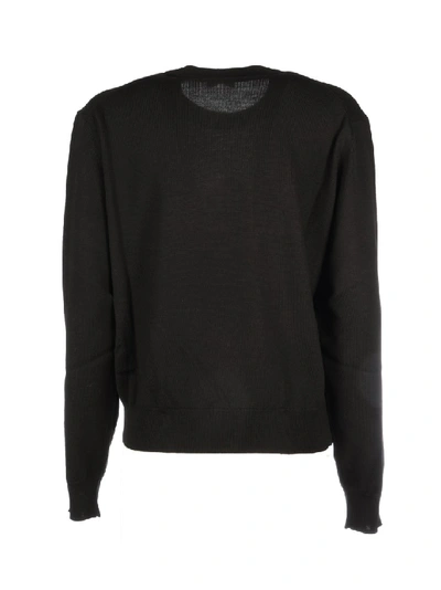 Shop Balenciaga Printed Wool Sweater In Black