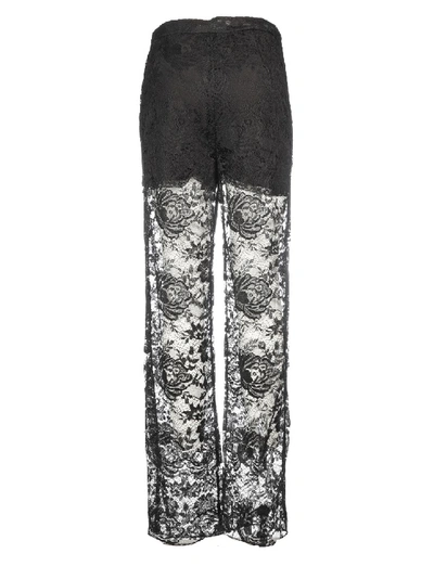 Shop Prada Lace Trousers In Black