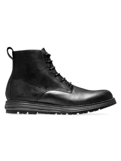 Shop Cole Haan Men's Øriginalgrand Waterproof Leather Boots In Black
