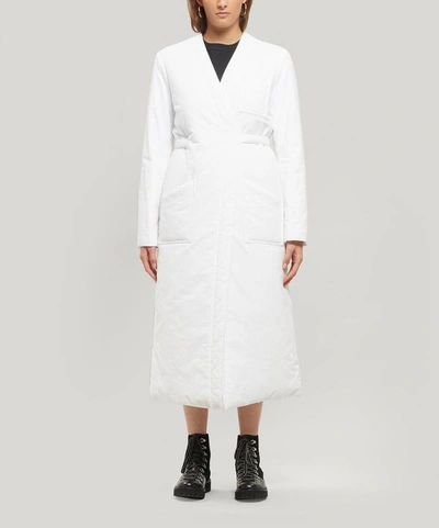 Shop Mm6 Maison Margiela Padded Tie-waist Coat In White