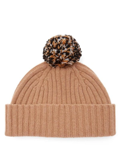 Shop Quinton Chadwick Seamless Pom Pom Wool Beanie Hat In Brown