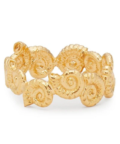 Shop Alex Monroe Gold-plated Ammonite Wreath Ring
