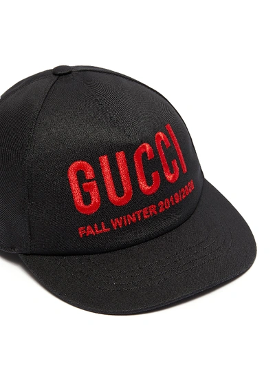 Shop Gucci Logo Embroidered Baseball Cap In Black