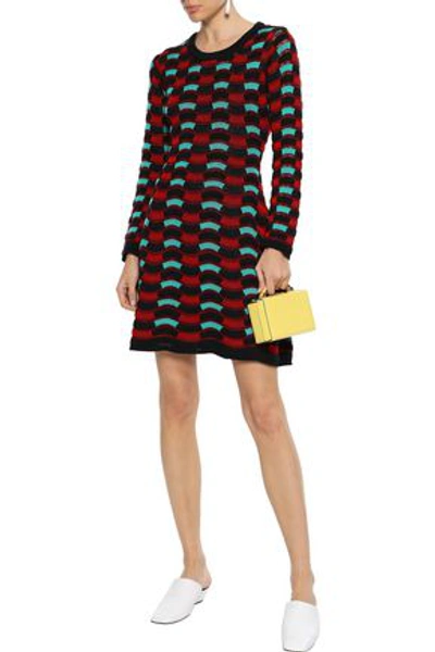 Shop M Missoni Crochet-knit Cotton-blend Mini Dress In Brick