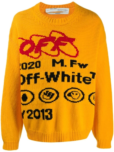 Shop Off-white Industrial Y013 Knit Crewnwck In Yellow Black