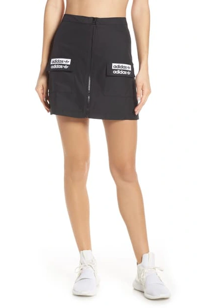 Shop Adidas Originals Zip Cargo Skirt In Black