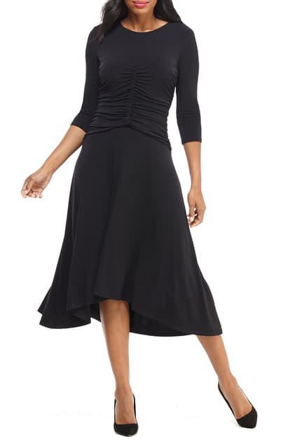 maggy london asymmetrical midi dress