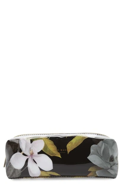 Shop Ted Baker Miraniopal Floral Cosmetics Case In Black