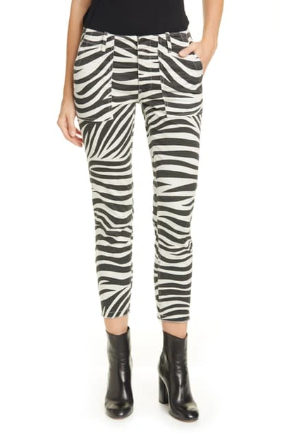 Shop Nili Lotan Jenna Tiger Print Crop Pants In Bone Tiger Print