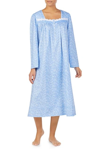 Shop Eileen West Long Sleeve Nightgown In Blue Ground Scroll