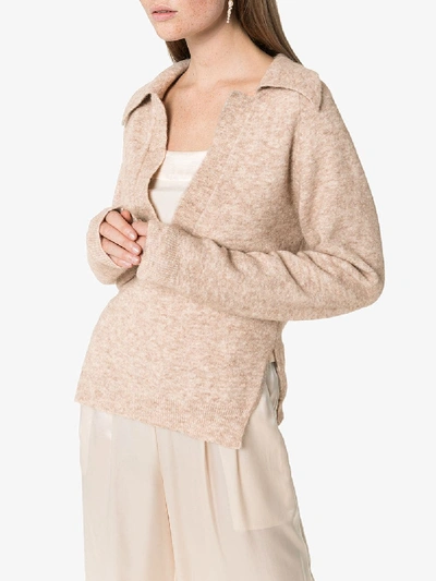 Shop Nanushka Bambi Deep V-neck Sweater In Neutrals