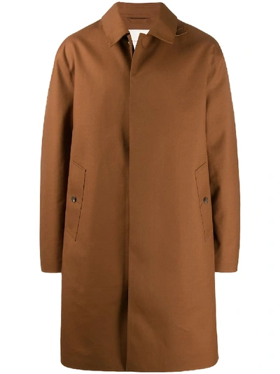 Shop Mackintosh Dundee Bonded Wool Coat In Brown