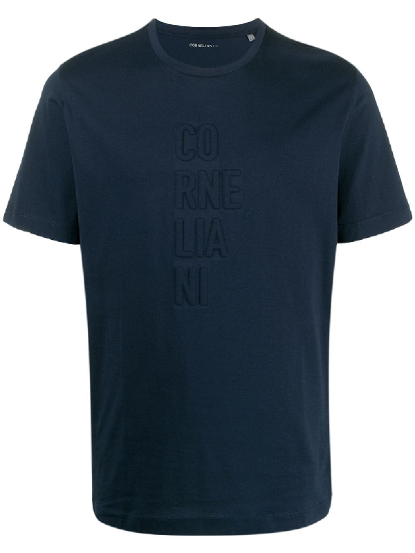 Corneliani T-Shirt Mit 3D-Logo In Blue | ModeSens