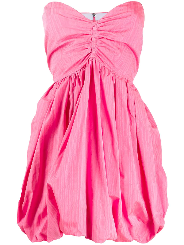 Msgm Strapless Balloon Mini Dress In Pink | ModeSens