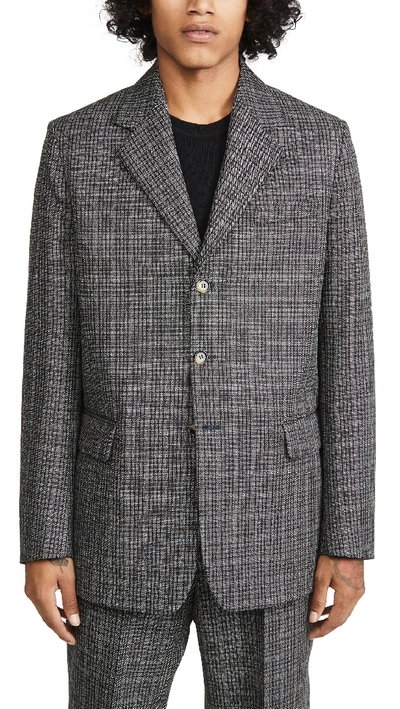 Shop Marni Mirco Check Dry Wool Blazer In Black