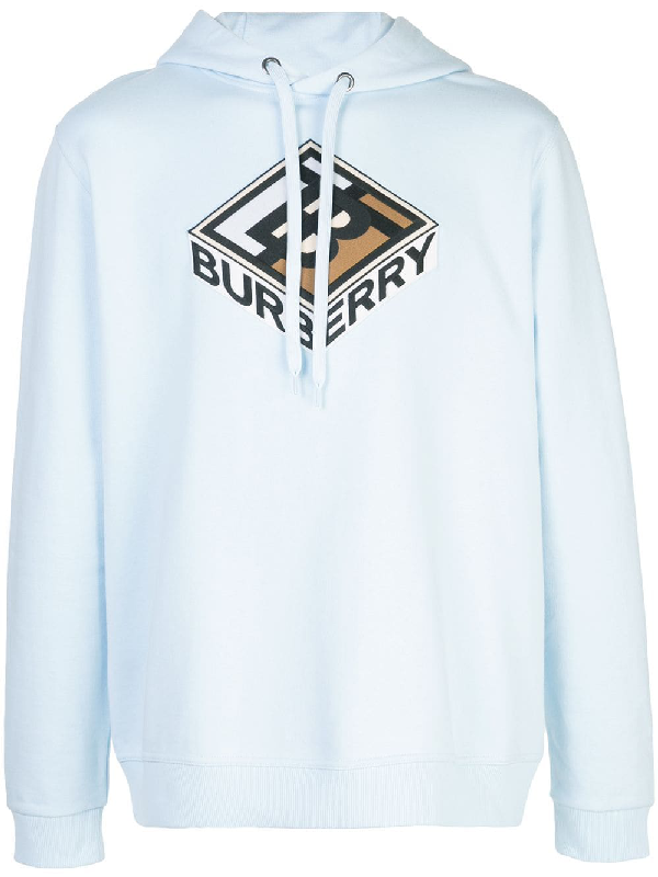 Burberry Graphic Logo Hoodie In Blue | ModeSens