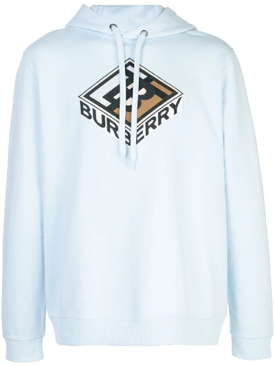 Burberry Graphic Logo Hoodie In Light Blue | ModeSens