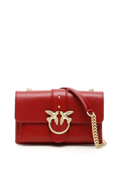 Shop Pinko Mini Love Soft Bag In Dark Red (red)