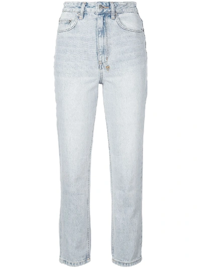 Shop Ksubi High Rise Cropped Jeans In Denim