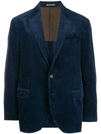 Shop Brunello Cucinelli Velvet Blazer In Blue