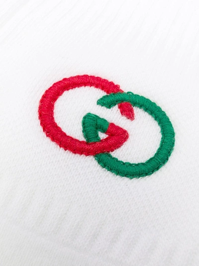 Shop Gucci Logo Cotton Socks In White