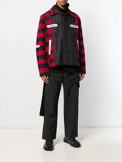 Shop Craig Green Plaid Worker Jacket In Red