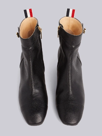 Shop Thom Browne Block Heel Ankle Boot In Black