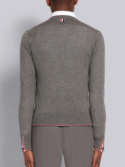 Shop Thom Browne Classic Cashmere Crew Neck Pullover In Grey