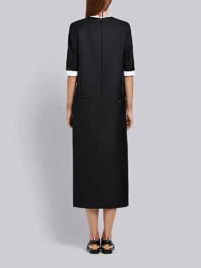 Shop Thom Browne Tuxedo-style Dress In Black