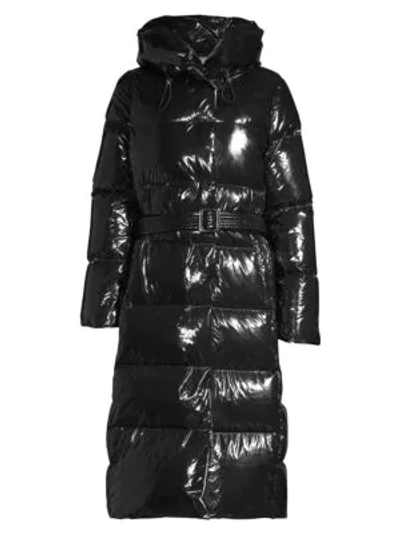 Shop Nicole Benisti Dizin Longline Puffer Jacket In Black Vanilla Ice