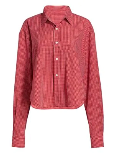 Shop Vetements Check Cut-up Shirt In Red Check