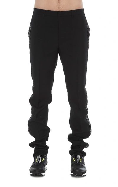 Shop Givenchy Trousers With Logo Band In Black