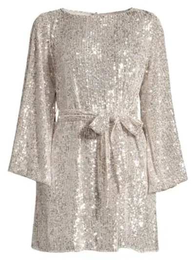 Shop Jay Godfrey Maggie Sequin Mesh Dress In Silver