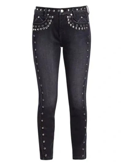 Shop Current Elliott Women's The 7-pocket High-rise Stilleto Studded Ankle Jeans In Luminary