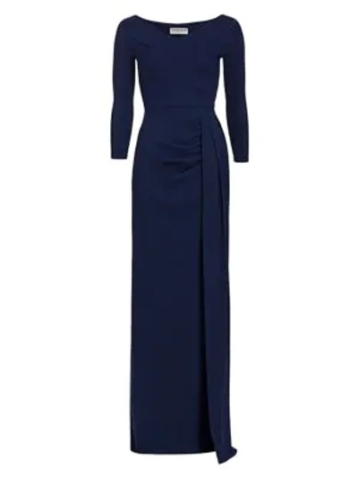 Shop Chiara Boni La Petite Robe Litonya Jersey Gown In Blue