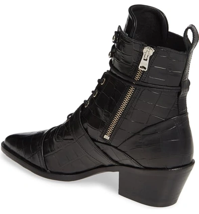 Shop Allsaints Katy Boot In Black Croc Leather
