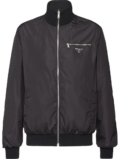 Shop Prada Reversible Bomber Jacket In Black