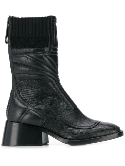 Shop Chloé Bell 50mm Quilted Boots In Black