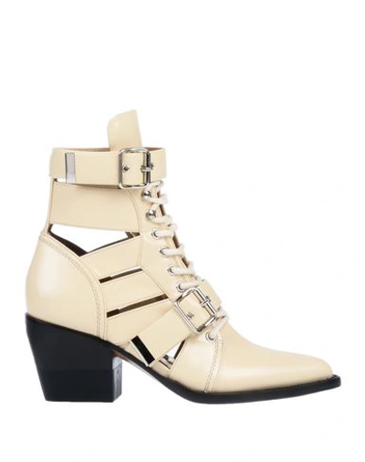 Shop Chloé Woman Ankle Boots Beige Size 6.5 Soft Leather