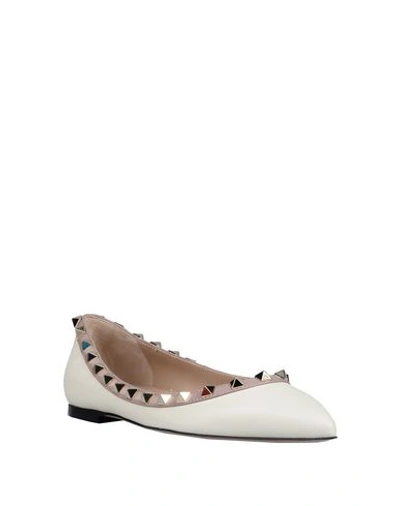 Shop Valentino Ballet Flats In Ivory