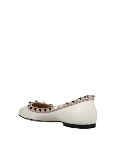 Shop Valentino Ballet Flats In Ivory