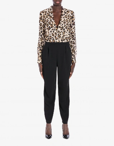 Shop Boutique Moschino Leopard Print Jumpsuit In Beige