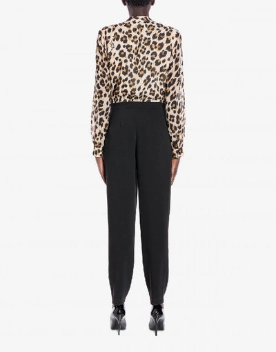 Shop Boutique Moschino Leopard Print Jumpsuit In Beige