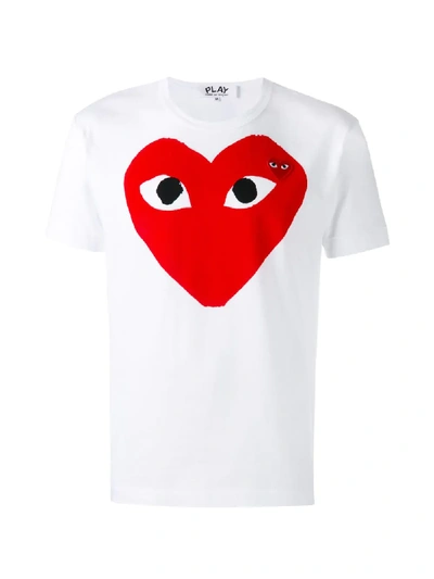 Shop Comme Des Garçons Play Logo-print Cotton T-shirt In White