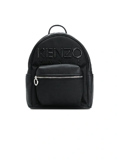 Shop Kenzo Logo Embroidered Backpack In Black