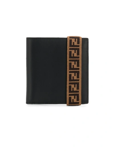 Shop Fendi Ff Motif Strap Wallet In Black